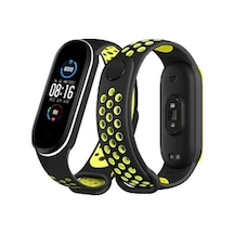 Newface - 781 - Xiaomi Mi Band 4 Spor Delikli Kordon - Novapazr - - Siyah-yeşil-beyaz