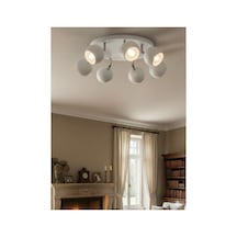 Gu10 7 Li Yedili Beyaz Küre Led Spot Tavan Avize Os Ram Tasarruflu Led Ampül Hareketli Başlık Siyah