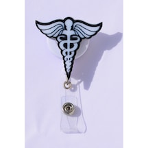Medikal Tıp Doktor Desenli Yoyo Yaka Kartlığı