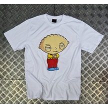 Stoned&Fame Unisex Beyaz Famıly Guy Baskılı T-shirt Beyaz
