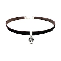 Siyah Renk Kadife Kadın Choker Kolye Renkli