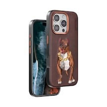 İphone 16 Pro Perma Desenli Kapak - Kahverengi