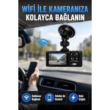 Çift Kameralı Wifi Araç Kamerası 170 Geniş Açı Full Hd Araç İçi Kayıt Sistemi