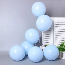 50 Adet Mavi Soft Makaron Pastel Renk Mat Balon