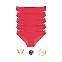 Wcreas Kadın Bikini Külot, Normal Bel Pamuklu Yumuşak Kumaş Slip Külot Bordo