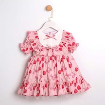 Sweet Cherry Kısa Kollu Kız Çocuk Elbise Pembe