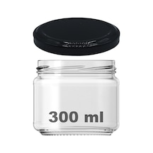 Afracam 300 ML Siyah Metal Kapaklı Şeffaf Cam Kavanoz