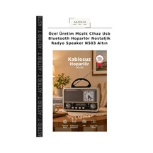 Özel Üretim Müzik Cihaz Usb Bluetooth Hoparlör Nostaljik Radyo Speaker Ns03 Altın