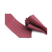 Demfashion Özel Desenli Kravat Mendil Seti - Bordo (533063907) Bordo