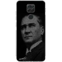 Redmi Note 9 Uyumlu Gençliğe Hitabe Yazılı Atatürk Silüeti Baskılı Silikon Kılıf Renkli