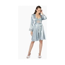 Ceyyiz Pierre Cardin Sütyen Kaplı Sabahlık Gecelik Set 4265 Mist