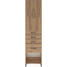Arges Dolap 3 Raflı 4 Çekmeceli 2 Kapaklı 60x30x243 Çam-çam Atlas Çam