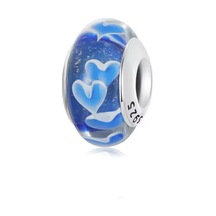 Fubena Mavi Kalpler Murano Charm