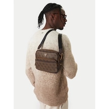 Guess Milano Unisex Çapraz Çanta Hmmılop5422 Kahverengi