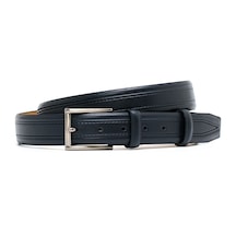 Lacivert Erkek F-734-42 Grande Arsel Deri Klasik Kemer Genişlik 3.5 Cm