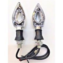 MONERO LED SİNYAL RT-072 (SARI IŞIK) (TAKIM) KROM-E BELGELİ