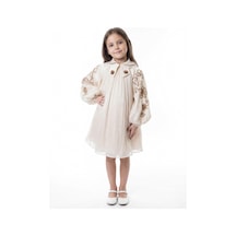 Xo Kids Kız Çocuk Elbise 2-6 Yaş 26472 Bej