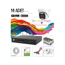 Adecam 14 Lü Full Hd Ahd Güvenlik Kamera Sistemi + 30 Gün Kayıt, Cepten İzleme - Gece Renkli & Sesli Set