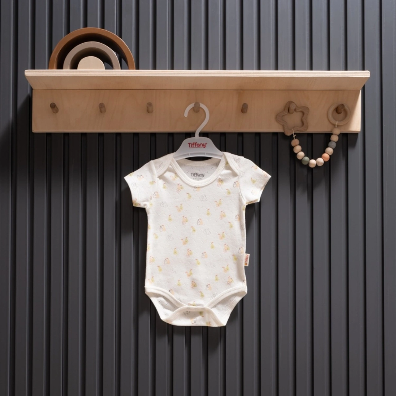 Tiffany Baby & Kids Tiffany Baby Pear Jakarlı Theme Yarım Kol Body 40008 Ekru
