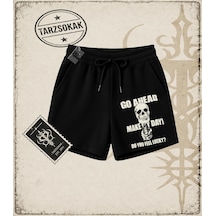 Tarzsokak Gotik & Grunge Streetwear Gotik Harajuku Go Ahead Make My Day Y2k Unisex Şort Siyah