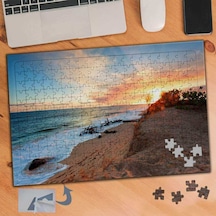 Deniz Kenarı Gün Batımı 240 Parça Puzzle Yapboz Tablo-115