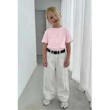 Poala Kids Wide Leg Beyaz Jeans