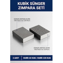 Kubik Sünger Zımpara Seti 60 Ve 220 Kum 100x70x25 Mm 2 Adet Takoz El Zımparası