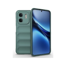 Smart 9 Kılıf Kamera Korumalı Esnek Silikon Parmak Şeritli Celikaksesuar Koyu Yeşil