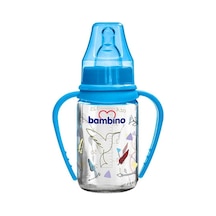 Bambino Cam Kulplu Biberon 125 ML - Mavi Kuş