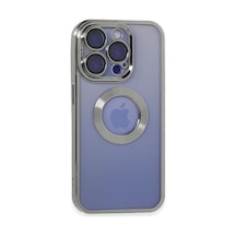 Apple İphone 15 Pro Kılıf Slot Silikon - Gümüş Çok Renkli