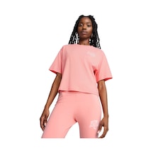 Puma Class Relaxed Crop Kadın Pembe Günlük Stil T-shirt 68503018 1640523 Pembe