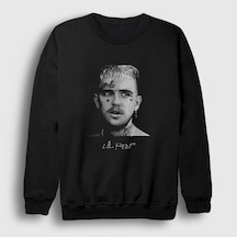 Presmono Unisex Portrait Lil Peep Sweatshirt Siyah