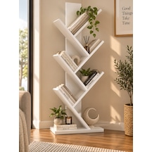 Çapraz Kitaplık - Beyaz Mdf