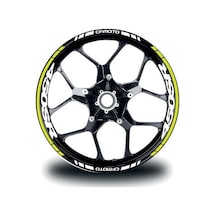 Cfmoto 450sr Sticker Jant İç & Dış Yazılı Etiket Modeli Neon Sarı - Beyaz