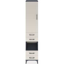 Hyperion Dolap 3 Raflı 4 Çekmeceli Tek Askılı 44x44x221 Antrasit-aytaşı Antrasit