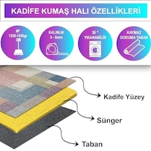 Dizayn Anika Kadife Pamuk Tabanlı Yıkanabilen Kaydırmaz Antibakteriyel Salon Halısı 140x200 1