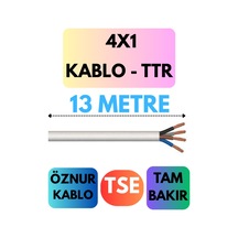 Öznur 4x1 Ttr Kablo Metre Seçenekli Beyaz - 13 Metre