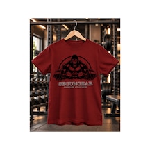 Segungear Gorilla Erkek Regular Fit Baskılı Spor Tişört Bordo - 933735859 Bordo