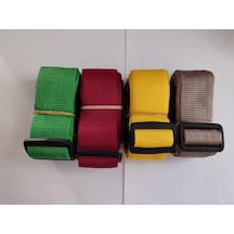 Yeşil, Bordo, Sarı Ve Bej Renk Valiz Kemeri 4 Cm Toplam 4 Adet Çok Renkli