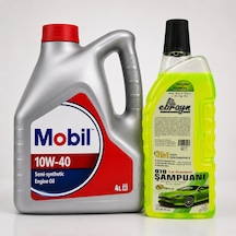 Mobil 10W-40 Motor Yağı 4 L + Oto Şampuan 1000 ML