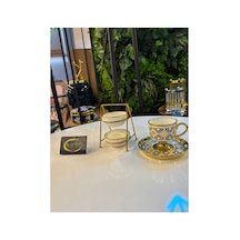 İki Katlı Standlı Gold Yaldızlı Porselen Tekli Mini Lokumluk, Şekerlik, Sosluk, Kase,sunumluk,modern Gümüş-gold