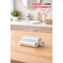 120 Adet Mini Boy Çöp Torbası - Ekstra Sağlam - Renkli 40x50cm 20lt