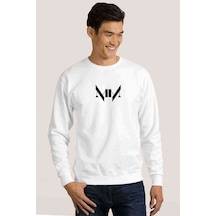 Marilyn Manson Müzik Albümü Baskılı Beyaz Erkek Sweatshirt