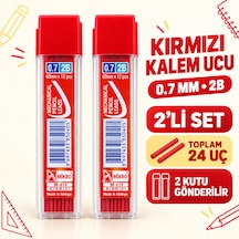 Mıkro 0.7 Kırmızı Renk Kalem Ucu 2 Tüp