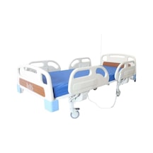 2 Motorlu Hastane Tipi Hasta Karyolası Full Abs Komple Set, 10 Cm Yatak Ve Serum Askısı Dahil
