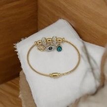 Stainless Steel Nazarlık Tasarımlı Çelik Bileklik