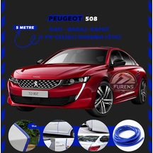 Peugeot 508 Oto Araç Kapı Koruma Fitili 5metre Parlak Mavi Renk