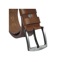 Süzer Deri 4.5 Cm. Spor Hakiki Deri Kemer Fındık Düz Açık Kahverengi