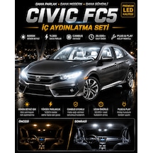 Civic Fc5 İle Uyumlu 2016-2021 Uyumlu Led İç Aydınlatma Seti Xenon Beyaz 6000k 6 Parça