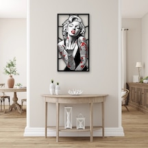 Dövmeli Sarışın Pop İkon - Metal Tablo - Dec0321 36 X 65 Cm Çok Renkli